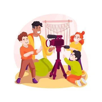 Filmmaking class isolated cartoon vector illustration. Stock Illustration