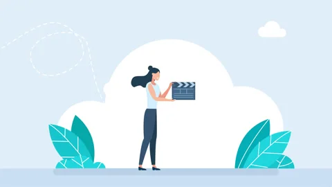 Filmmaking in motion. Making films clips for cinema production industry. Woman Stock Footage 333490024
