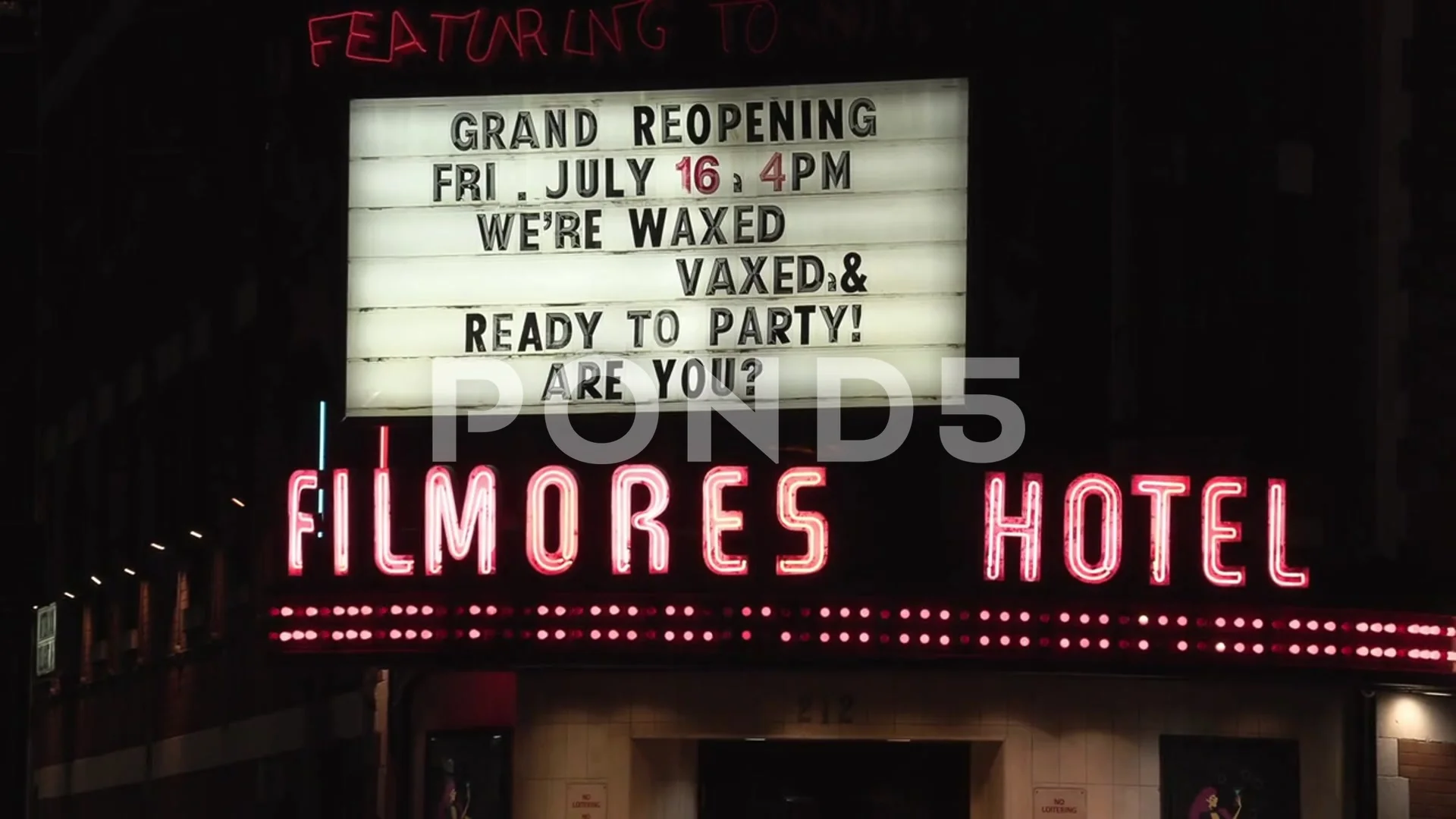 Filmores stip club in downtown Toronto at night