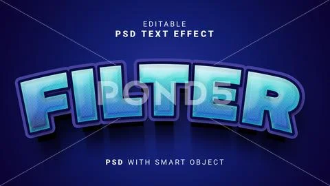 PSD Template: Filter 3d Text Effect Editable PSD #261636653