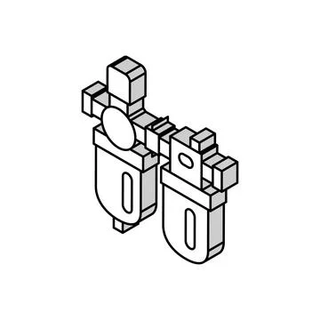 Filter of air compressor isometric icon vector illustration Ilustração Stock