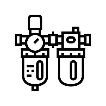 Filter of air compressor line icon vector illustration Ilustração Stock