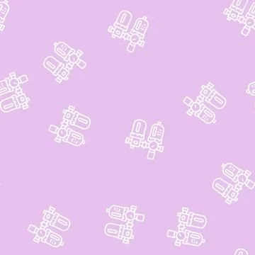 Filter of air compressor line seamless pattern Ilustração Stock