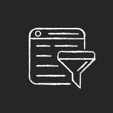 Filter bubble chalk white icon on dark background Stock Illustration