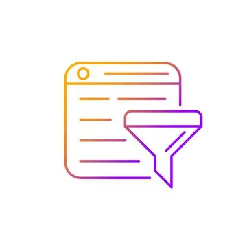 Filter bubble gradient linear vector icon Stock Illustration