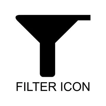 Filter button web shape icon, flat filtering symbol, funnel sign vector illus Stock Illustration