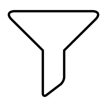 Filter button web shape icon, flat filtering symbol, funnel sign vector illus Stock Illustration
