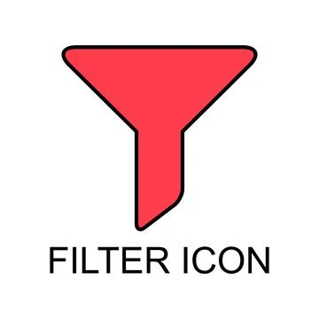 Filter button web shape icon, flat filtering symbol, funnel sign vector illus Illustrazione stock