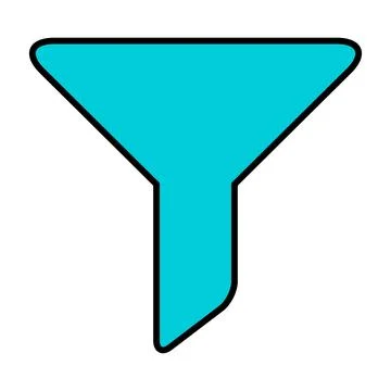 Filter button web shape icon, flat filtering symbol, funnel sign vector illus Illustrazione stock