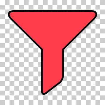 Filter button web shape icon, flat filtering symbol, funnel sign vector illus Illustrazione stock