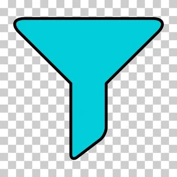Filter button web shape icon, flat filtering symbol, funnel sign vector illus Illustrazione stock