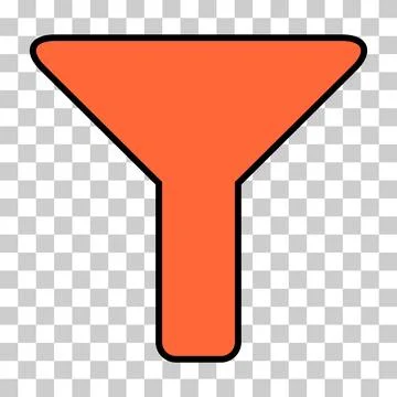 Filter button web shape icon, flat filtering symbol, funnel sign vector illus Illustrazione stock