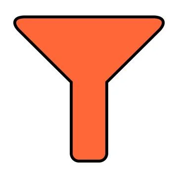 Filter button web shape icon, flat filtering symbol, funnel sign vector illus Illustrazione stock