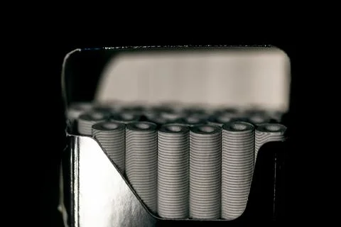 Filter cigarettes in the paper box Stock Photos