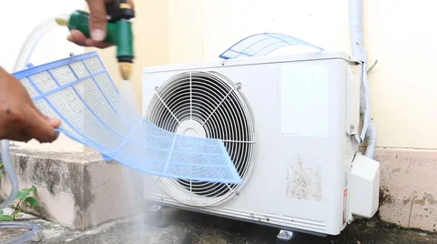 Filter cleaning by spray water Stock Footage 41740921