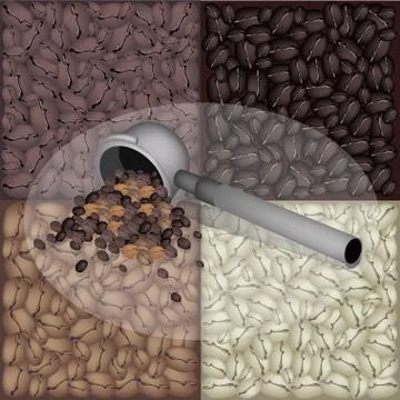 Filter for Coffee Machine With Coffee Bean Background Stock Illustration