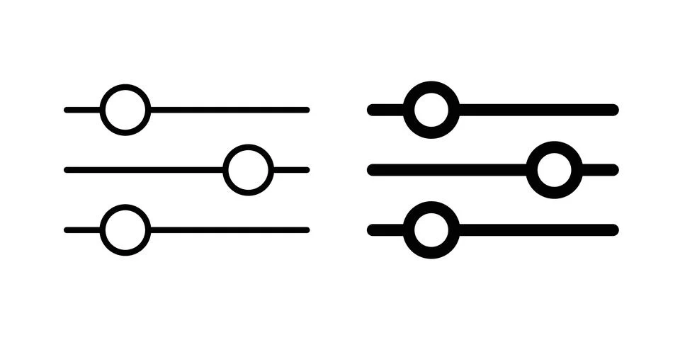 Filter Control icon logo. Outline style icons with flat versions Stock Illustration