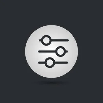 Filter control isolated minimal icon. Settings line vector icon for websites  Stock Illustration