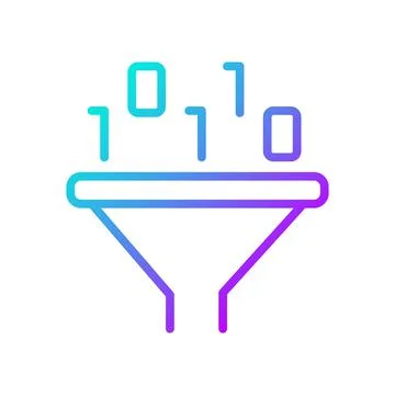 Filter for data mining gradient linear vector icon 스톡 일러스트