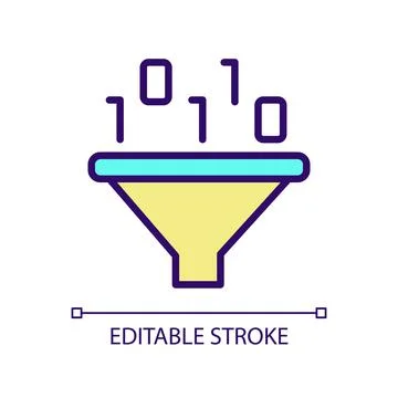 Filter for data mining RGB color pixel perfect icon Illustration