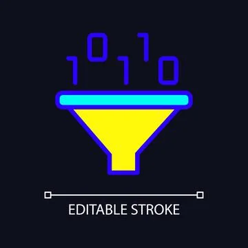 Filter for data mining RGB color pixel perfect icon for dark theme Illustration
