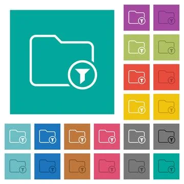 Filter directory outline square flat multi colored icons Ilustración de archivo