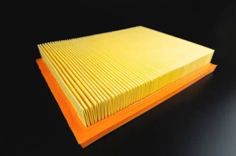 Filter element insert. Car engine air filter Stock Photos