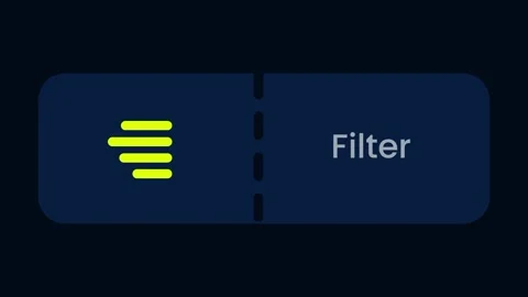 Filter Feature Button with Yellow Funnel Icon and Bold Label Stock Footage 334471353
