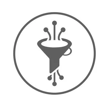 Filter, funnel, big data icon. Gray vector graphics. Stock Illustration