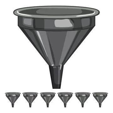 Filter funnel business cartoon vector graphic Illustrazione stock