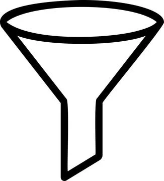 Filter funnel for data sorting and processing Stock Illustration