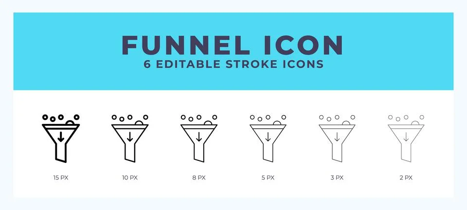 Filter funnel icon vector illustration. With editable stroke for web. App a.. 스톡 일러스트
