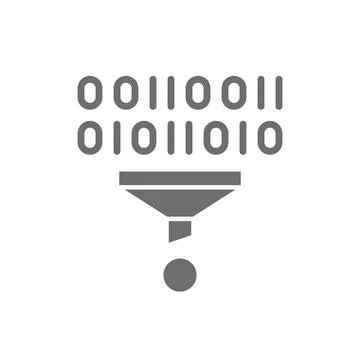 Filter, funnel, sorting, data tunnel grey icon. Stockillustratie