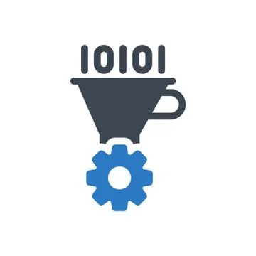 Filter glyph colour icon Illustrazione stock