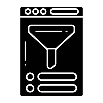Filter Glyph Icon Stock Illustration