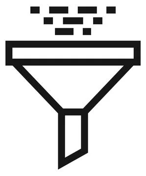 Filter icon. Data analysis tool black line symbol Stock Illustration