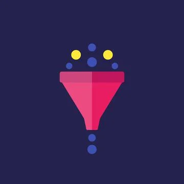 Filter, icon with funnel 库存插图