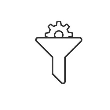 Filter icon with gear. app, UI. Stock Vector illustration isolated on white Illustrazione stock