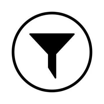 Filter icon in a round circle. Vector. Stock Illustration