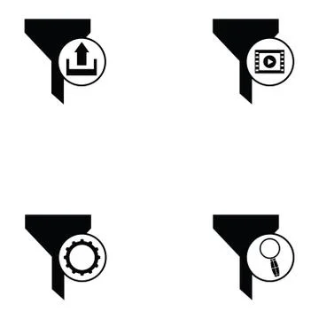 Filter icon set Stock Illustration