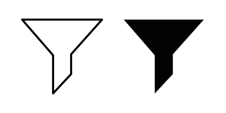 Filter icon symbol  illustration bundle in black colour Stock Illustration