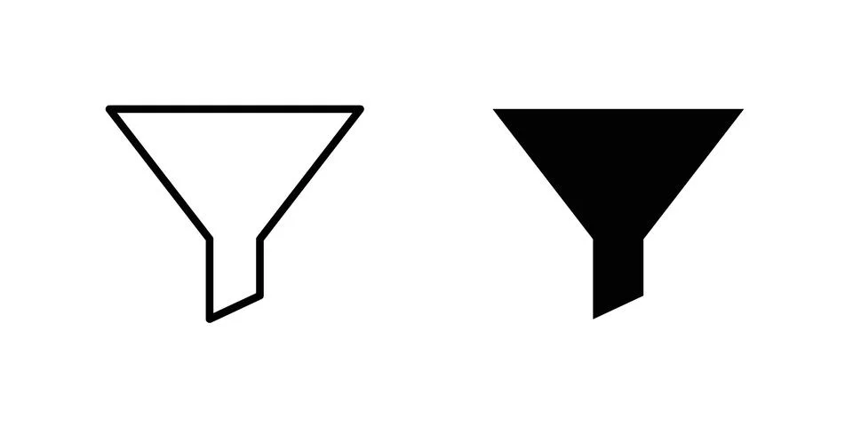 Filter icon vector concepts, line and silhouette style Stock Illustration