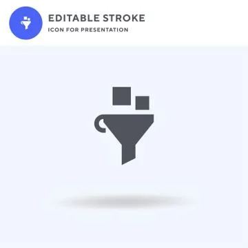 Filter icon vector, filled flat sign, solid pictogram isolated on white, logo Stock Illustration