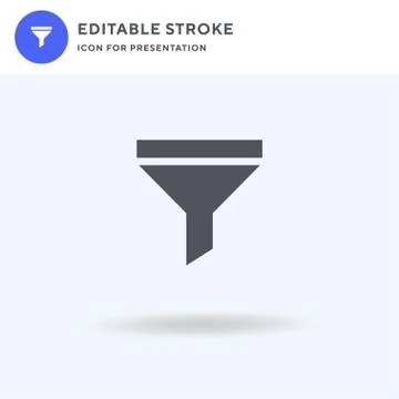 Filter icon vector, filled flat sign, solid pictogram isolated on white, logo Stock Illustration