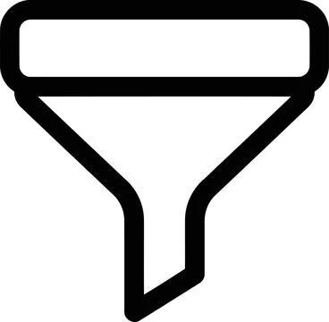 Filter Icon Vector Illustration - Black and White Outline Symbol for UI Des.. Stock Illustration