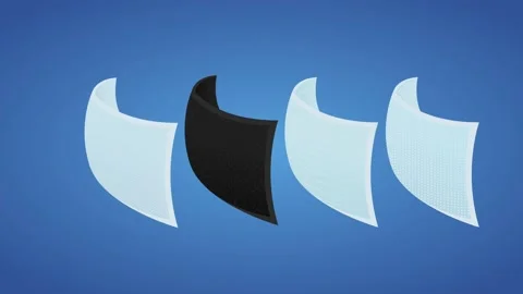 Filter layer graphic animation / protective pm 2.5 mask / virus and bacteria pro Stock Footage 133116332