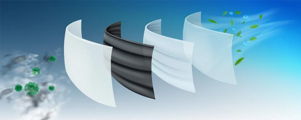 The filter layer of the surgical Mask Illustrazione stock