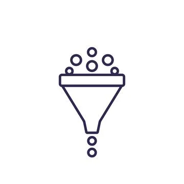 Filter, line icon Illustrazione stock