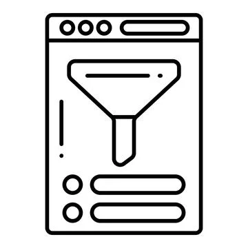 Filter Line Icon Stock Illustration