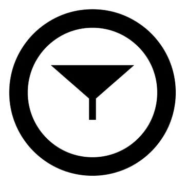 Filter or funnel black icon in circle vector illustration Stock Illustration